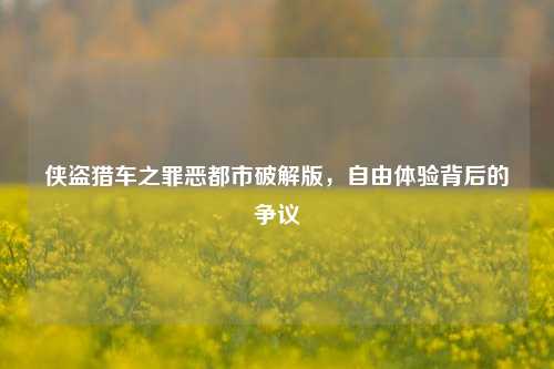 侠盗猎车之罪恶都市破解版,自由体验背后的争议