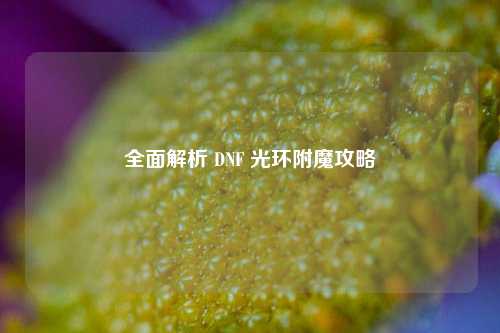 全面解析 DNF 光环附魔攻略