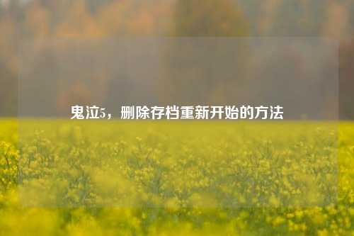 鬼泣5，删除存档重新开始的方法