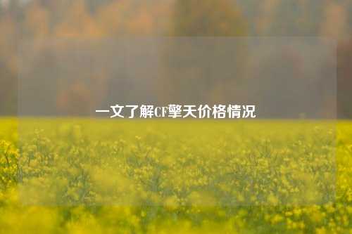 一文了解CF擎天价格情况