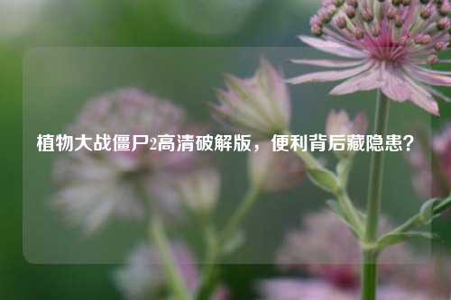 植物大战僵尸2高清破解版,便利背后藏隐患?