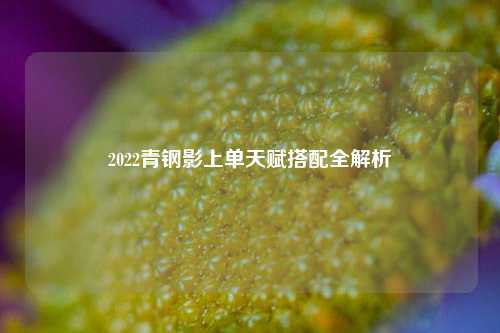 2022青钢影上单天赋搭配全解析