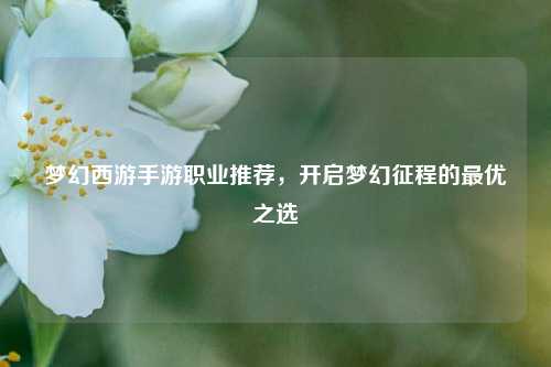 梦幻西游手游职业推荐，开启梦幻征程的最优之选