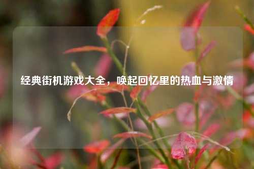 经典街机游戏大全，唤起回忆里的热血与激情