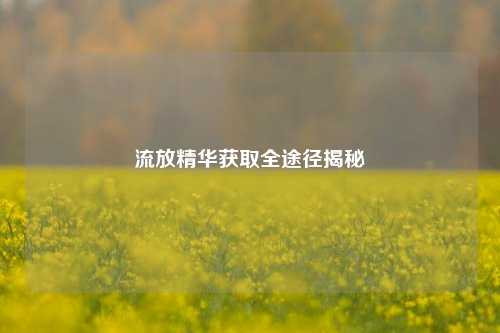 流放精华获取全途径揭秘