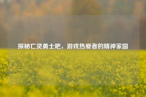 探秘亡灵勇士吧,游戏热爱者的精神家园