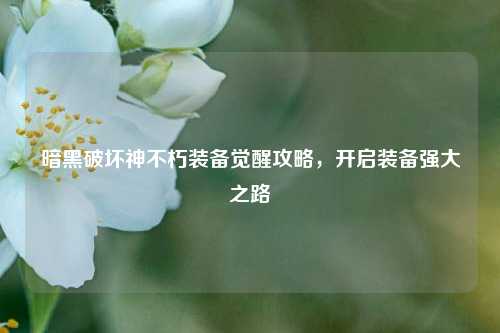 暗黑破坏神不朽装备觉醒攻略，开启装备强大之路
