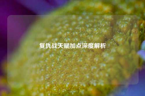 复仇战天赋加点深度解析